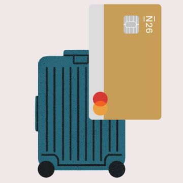 Suitcase with N26 payment card