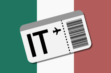 Ticket to Italy travel icon